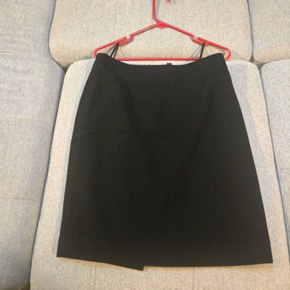 J CREW The Pencil Skirt Black Style #46575 Pencil Double Serge Wool Career
